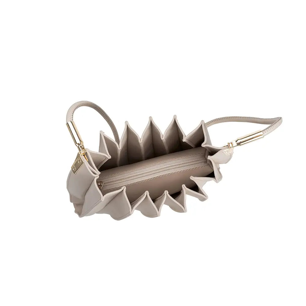 Bone Pleated Shoulder Bag