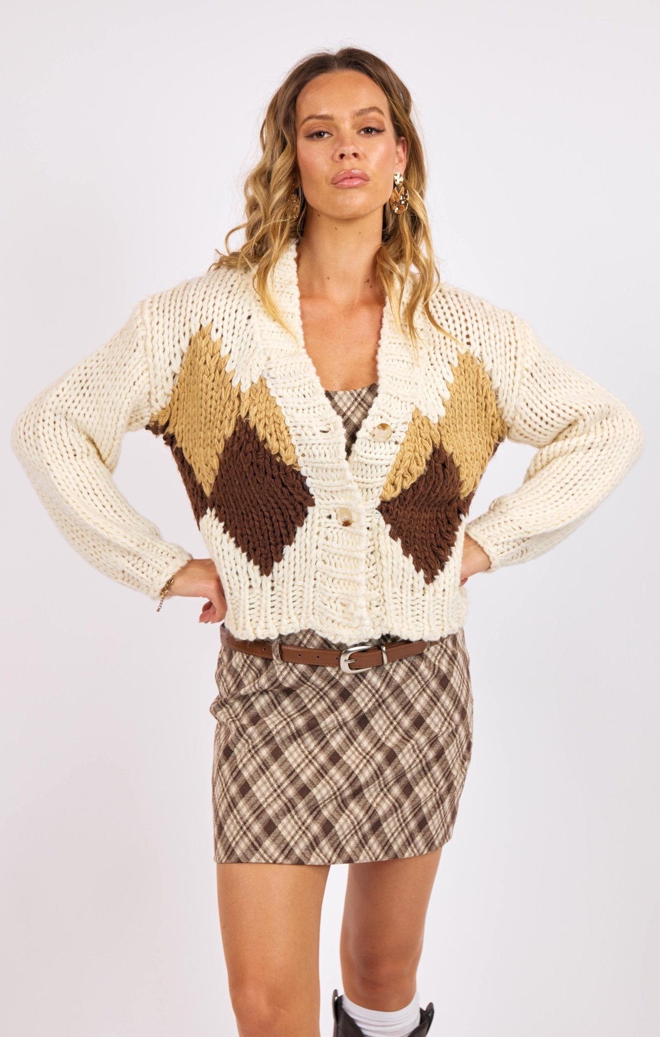 Rose & Lee Co Celine Cardigan, Ivory Multi Cardigan