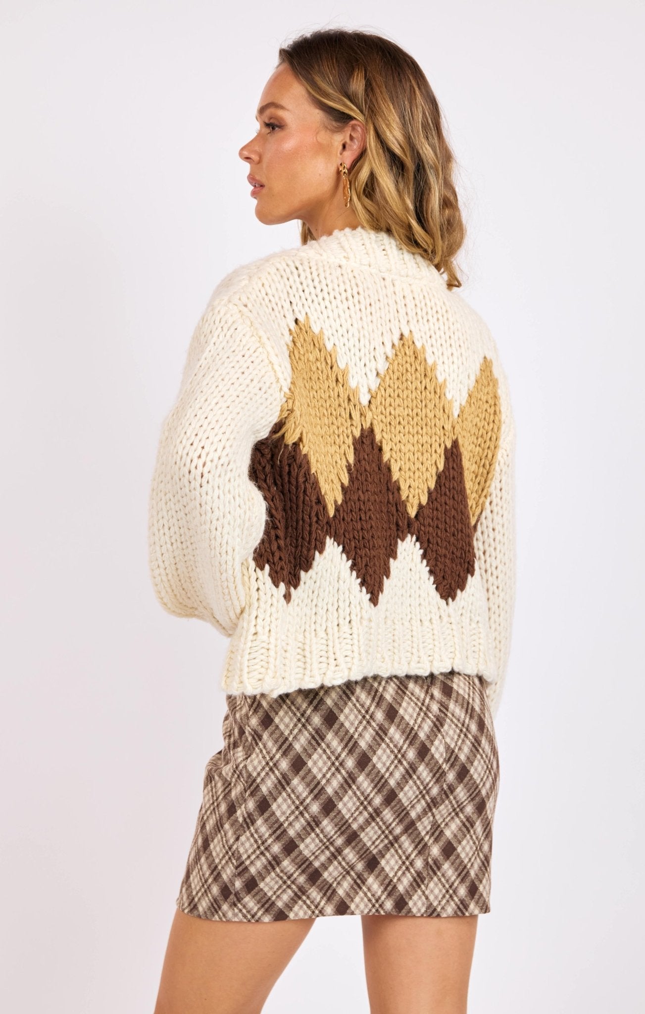 Rose & Lee Co Celine Cardigan, Ivory Multi Cardigan