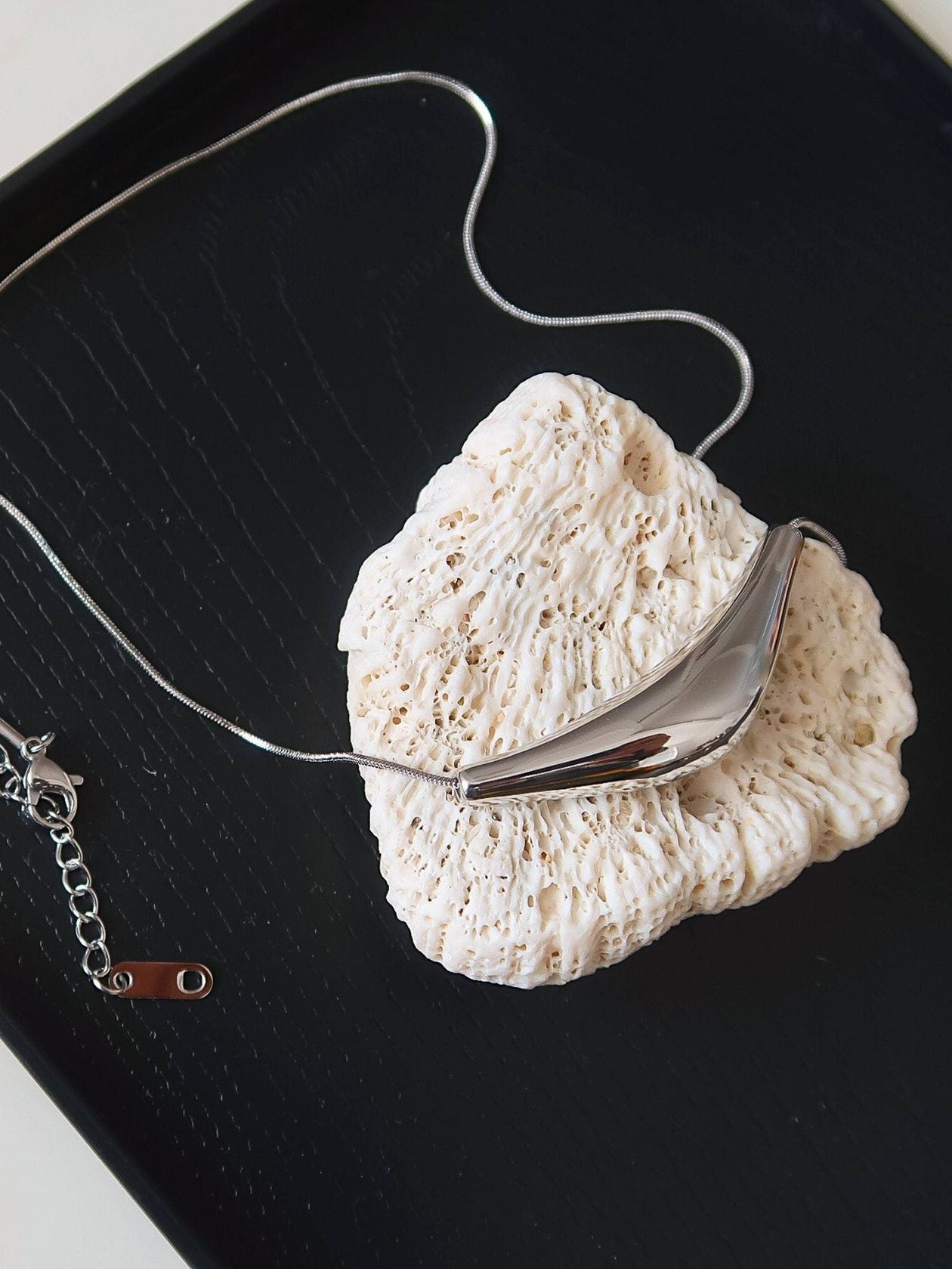 Silver Sweater Necklace