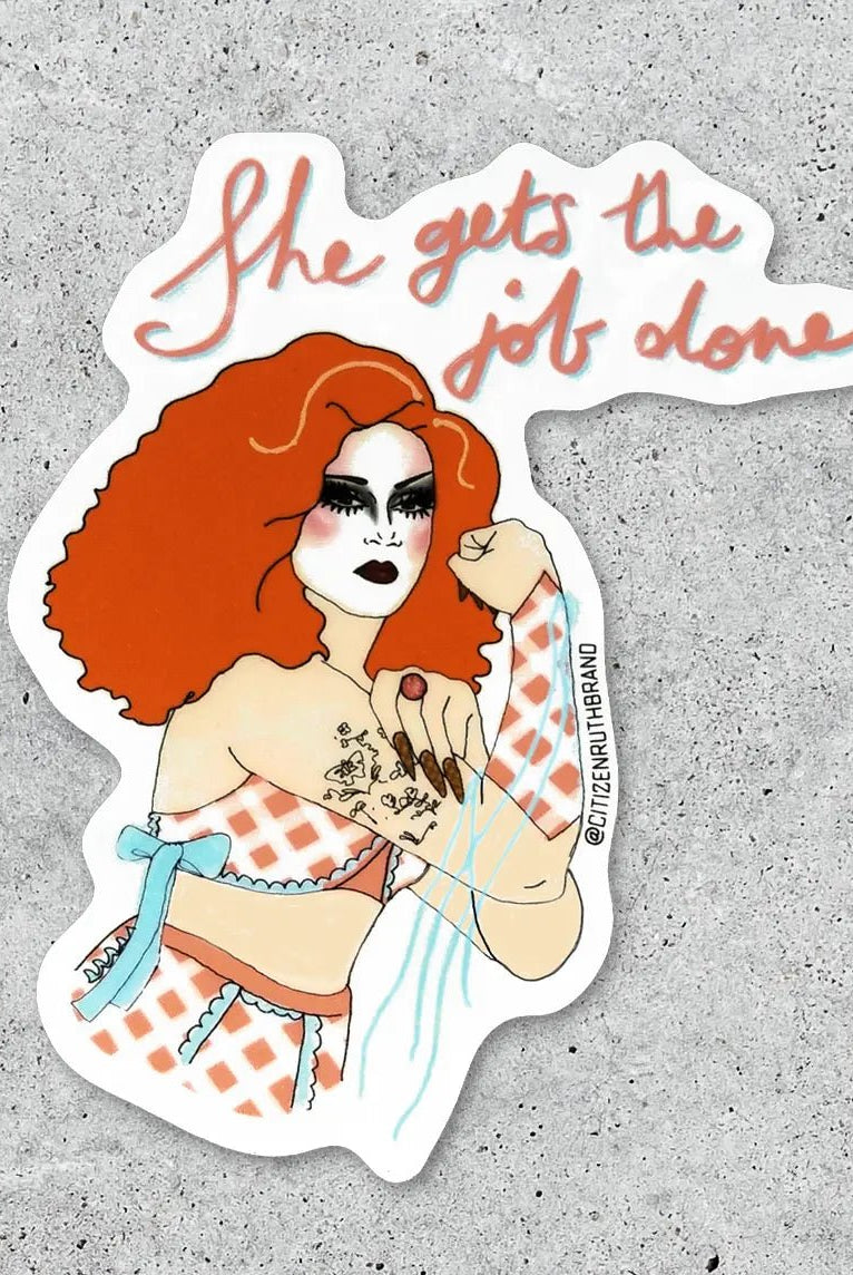 Rose & Lee Co She Gets the Job Done Chappell Roan Sticker Stationery