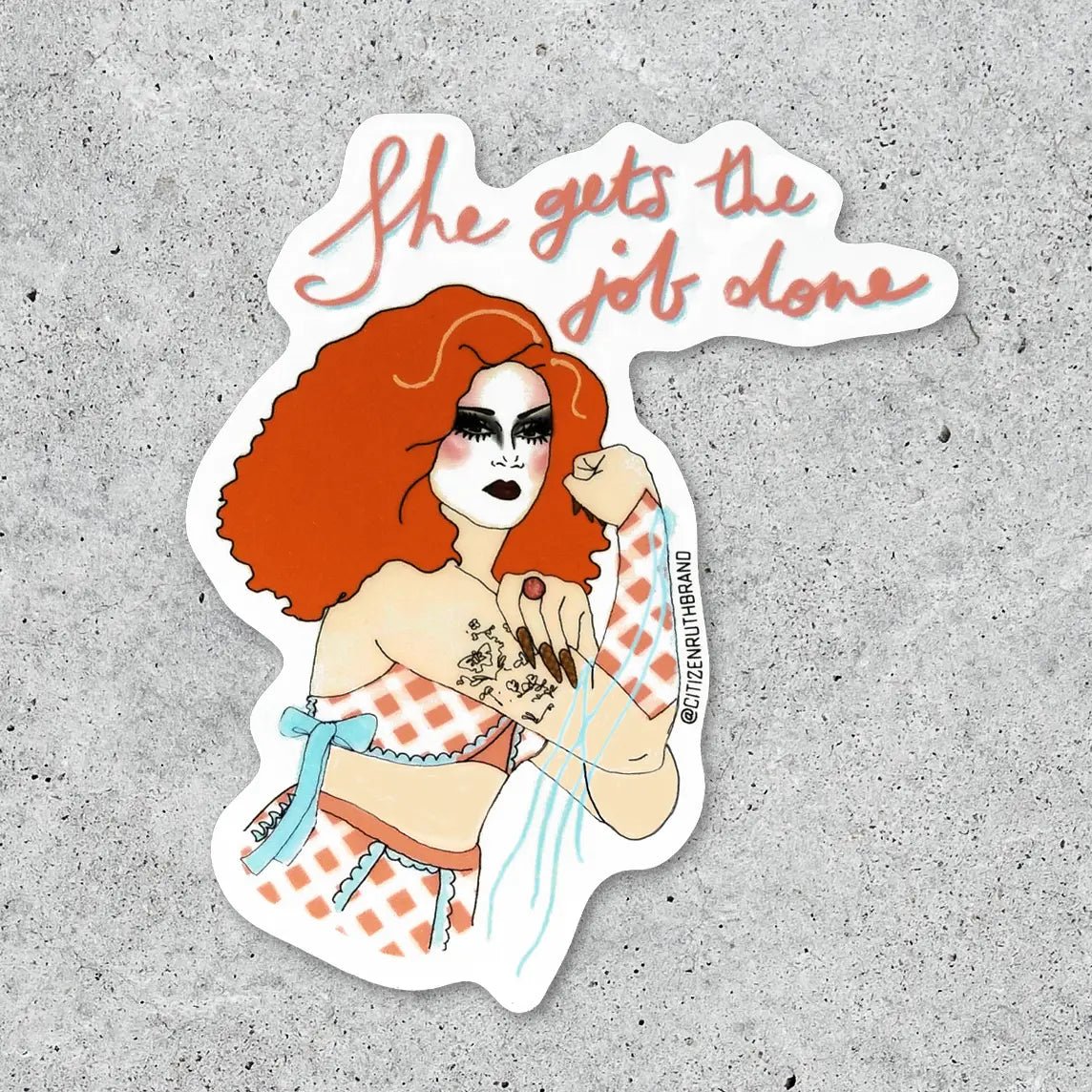 Rose & Lee Co She Gets the Job Done Chappell Roan Sticker Stationery