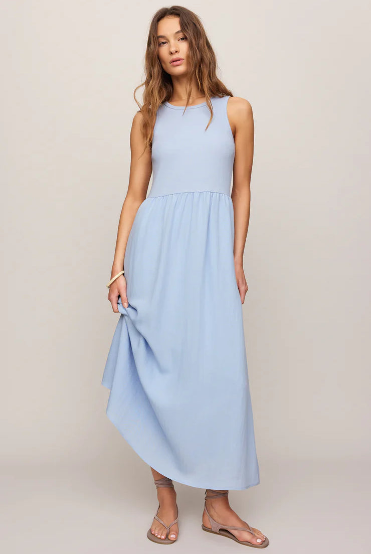 light blue sleeveless dress