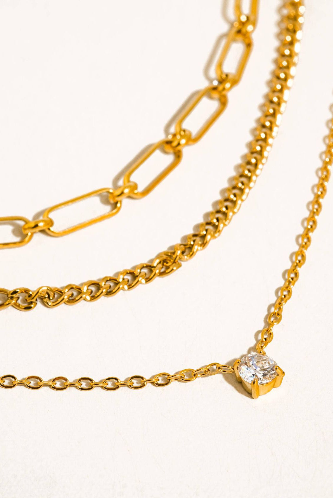 Rose & Lee Co Chavelle Layered CZ Necklace, 18k Gold Necklaces
