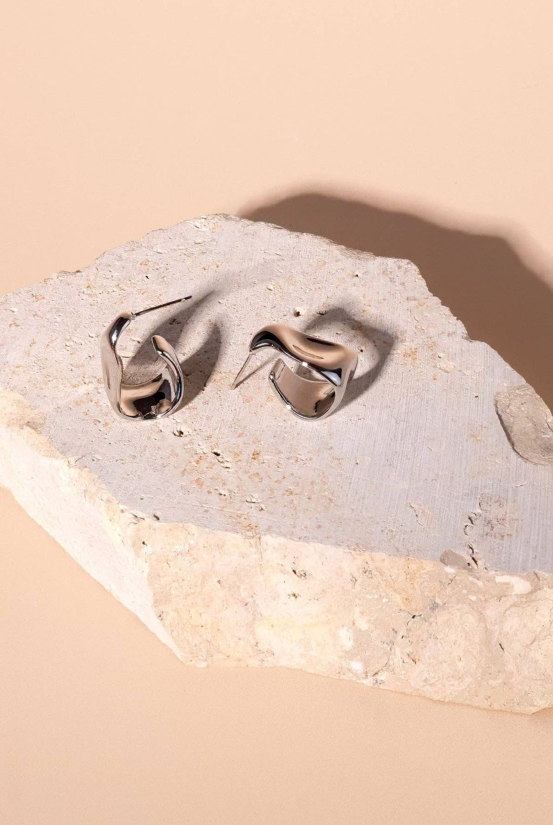 Rose & Lee Co Chloe Hoops, Silver Earrings