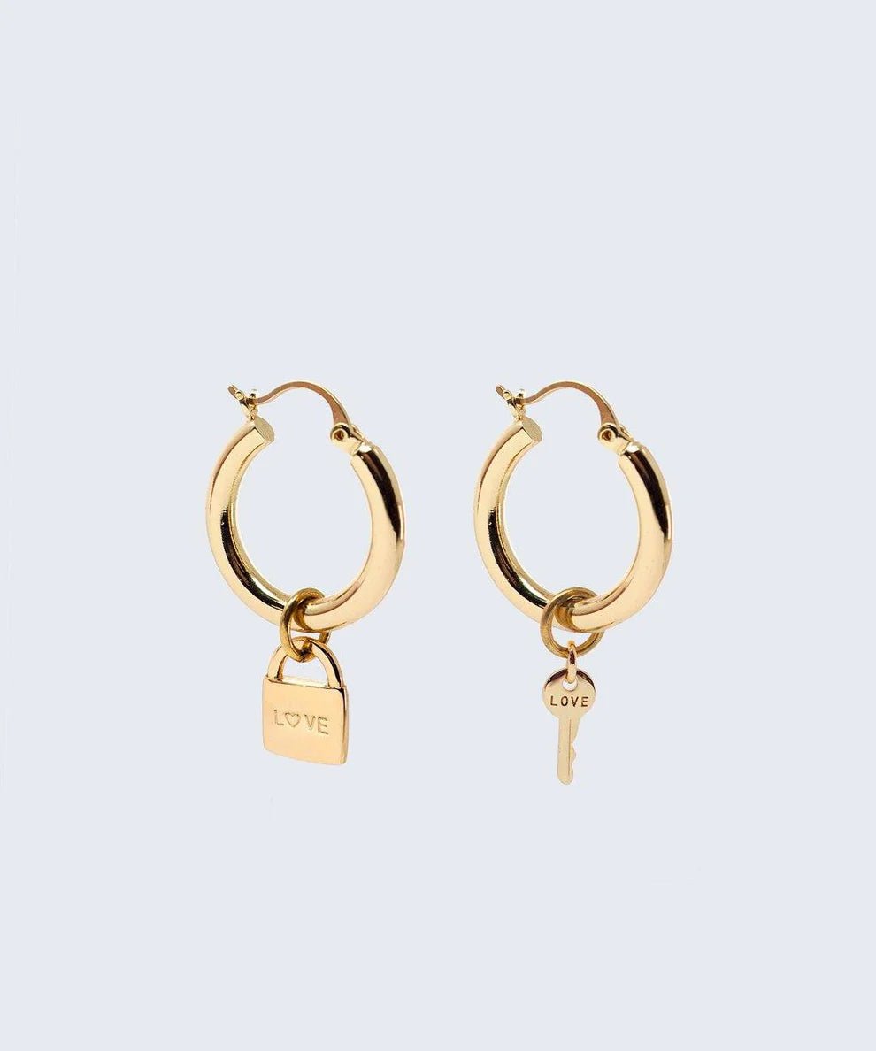 Rose & Lee Co Chunky Hoop Earrings, Love & Purpose/Gold Jewelry