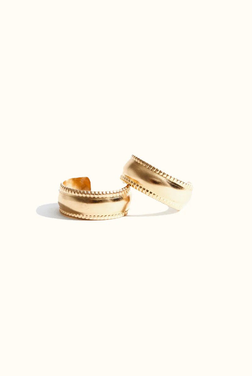 Rose & Lee Co Chunky Column Hoop Earrings, Gold Earrings