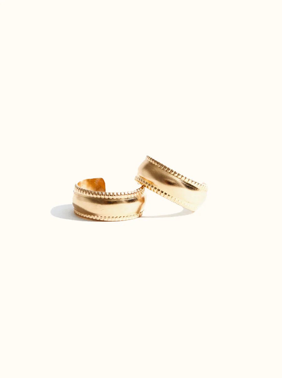 Rose & Lee Co Chunky Column Hoop Earrings, Gold Earrings