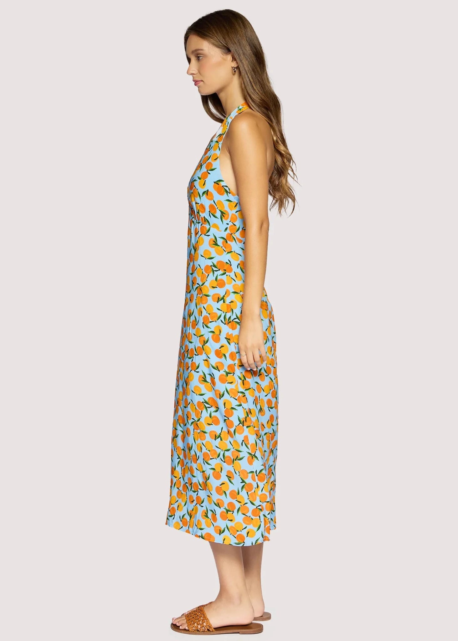 Rose & Lee Co Citrus Soiree Dress, Blue/Orange Event Dress