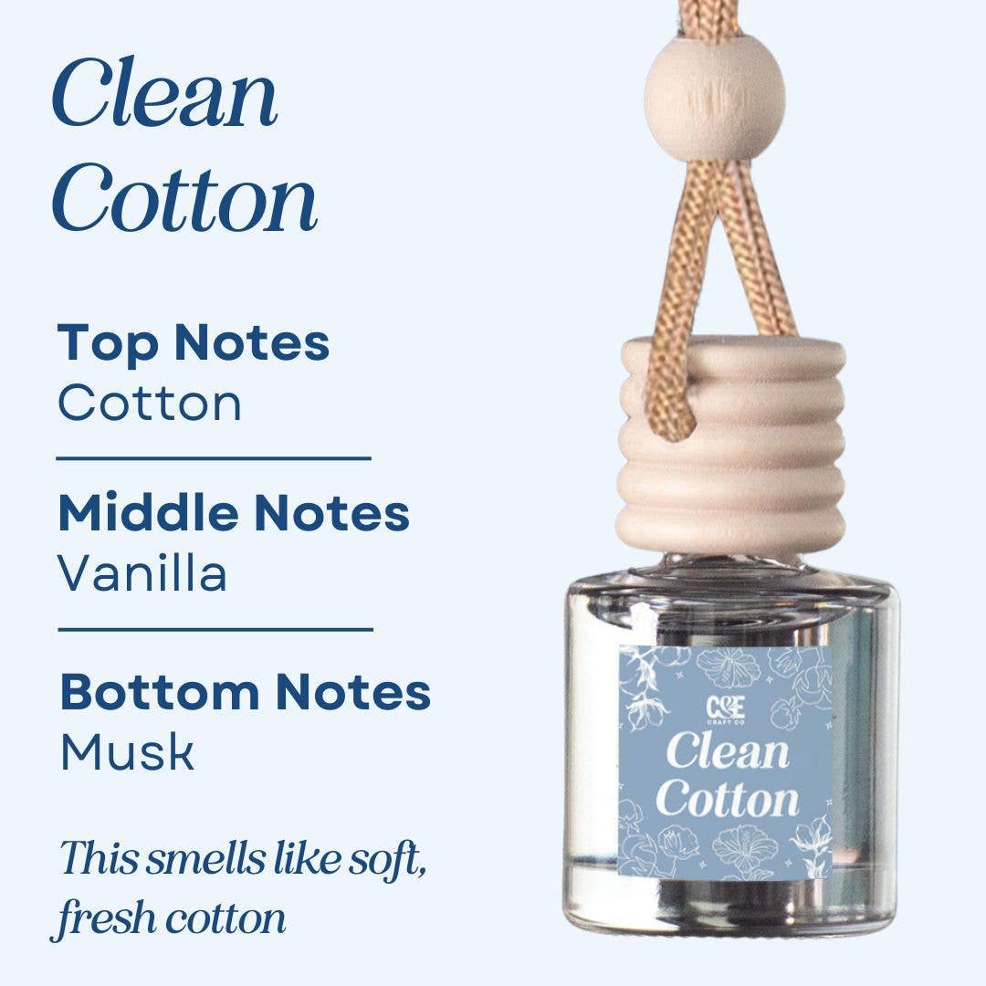 Rose & Lee Co Car Diffuser, Clean Cotton Candles