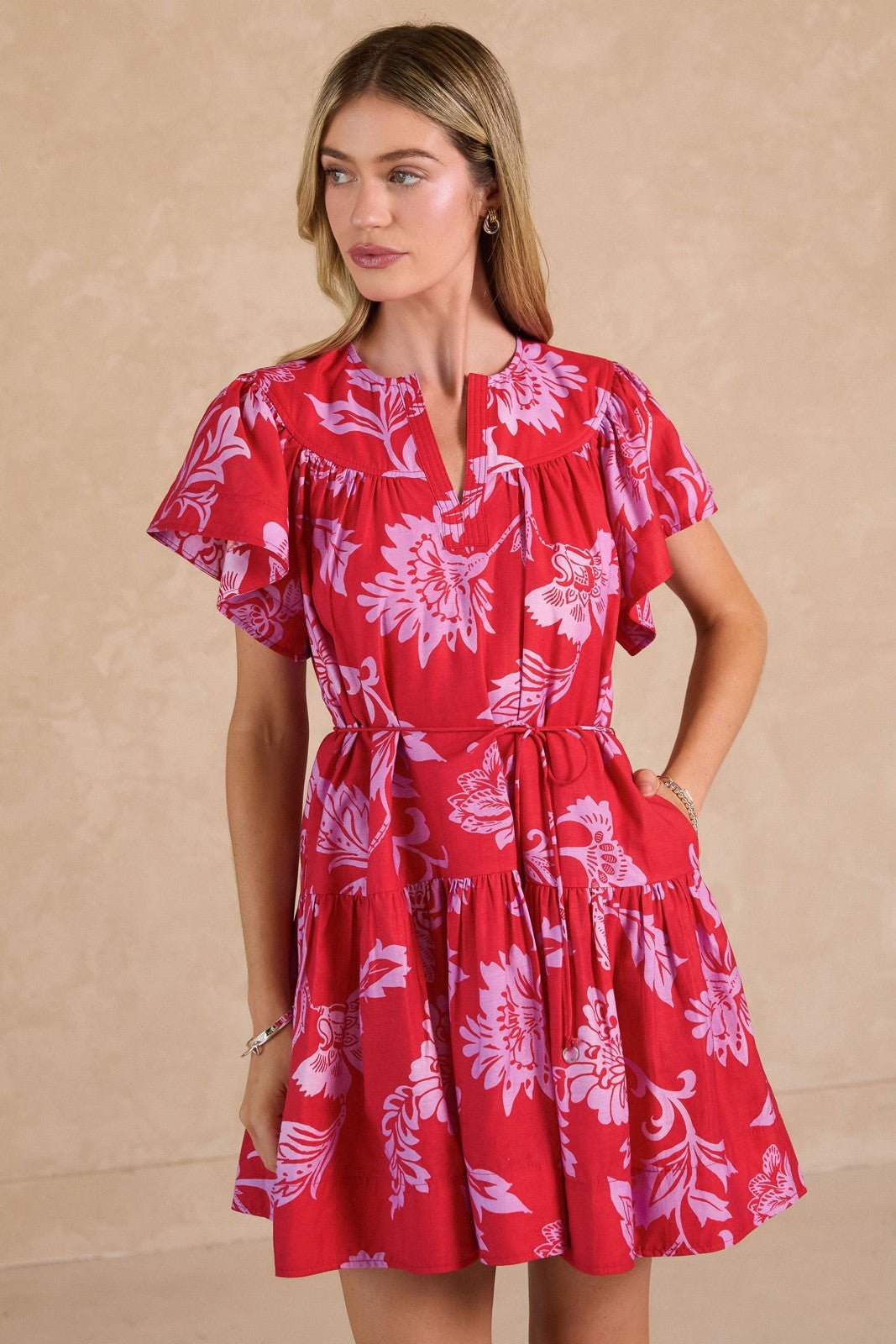Rose & Lee Co Cleo Dress, Red Multi Work Dress