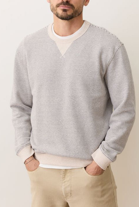 Striped Long Sleeve Fleece Sweatshirt