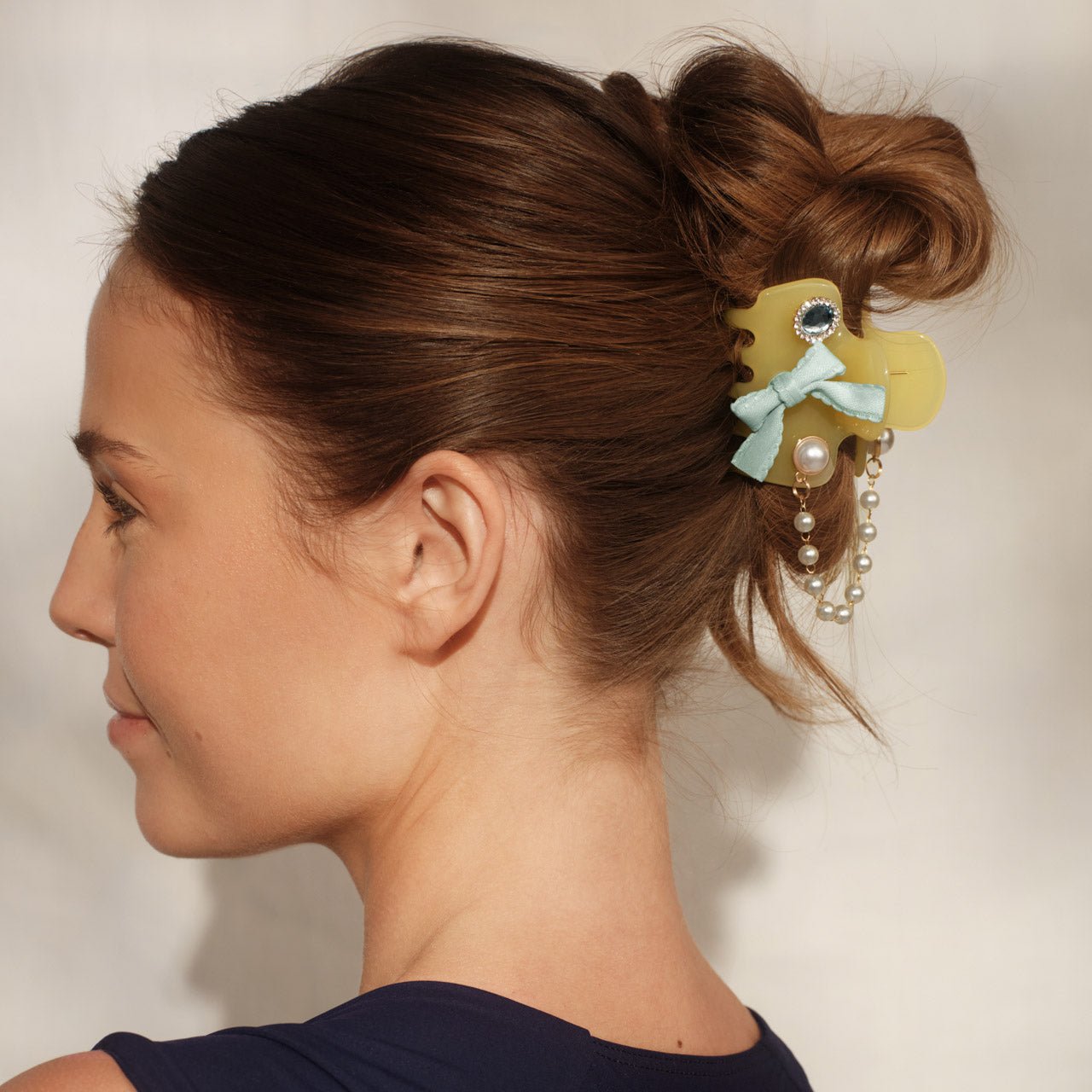 Rose & Lee Co Coastal Cottage Cloud Clip 7pc Set, Butter Yellow Hair