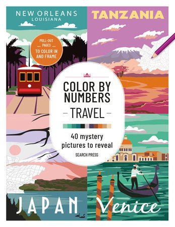 Rose & Lee Co Color by Numbers Travel Coloring Book Home & Gifts
