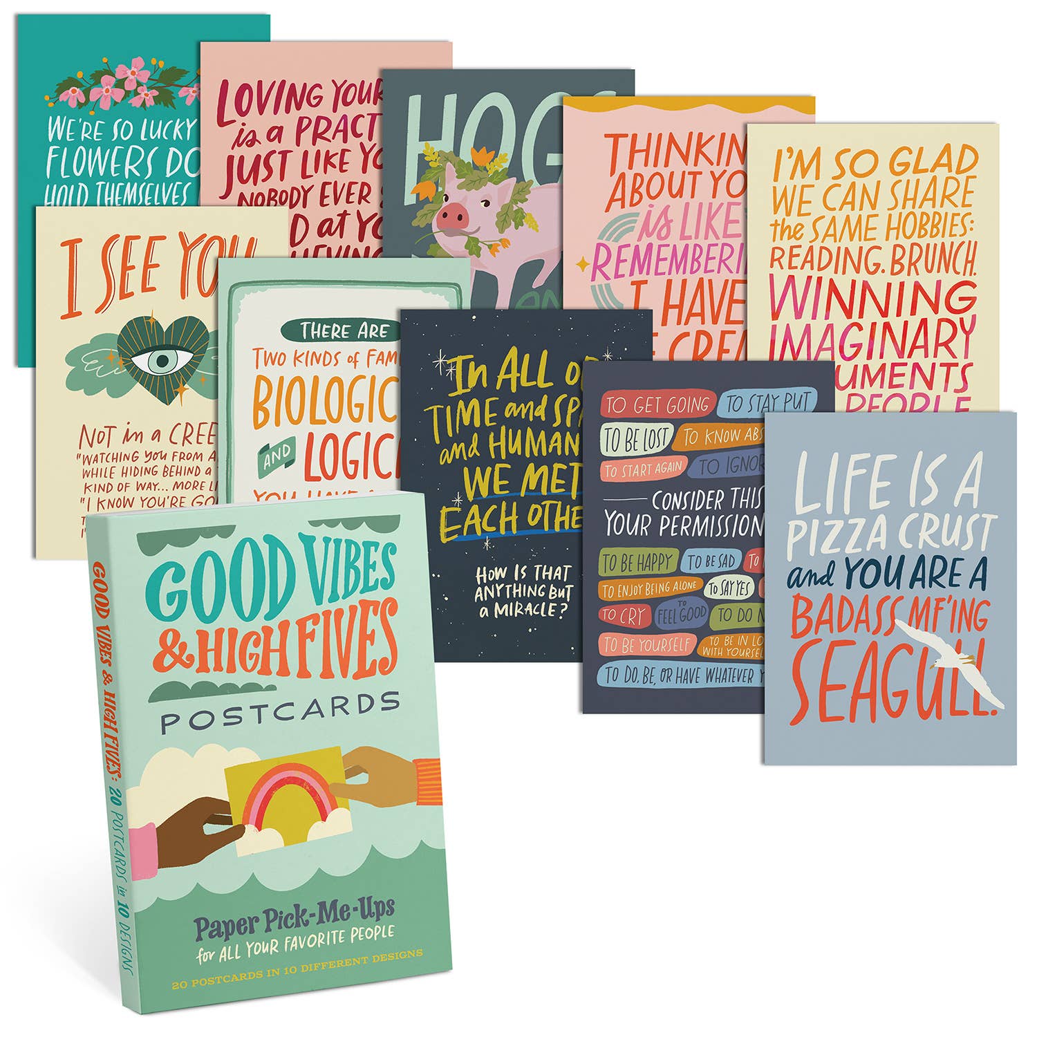 Rose & Lee Co Good Vibes Postcard Book Stationery