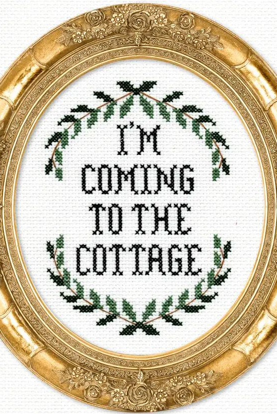 Rose & Lee Co Deluxe Cross Stitch Kit, I'm Coming To The Cottage Home & Gifts