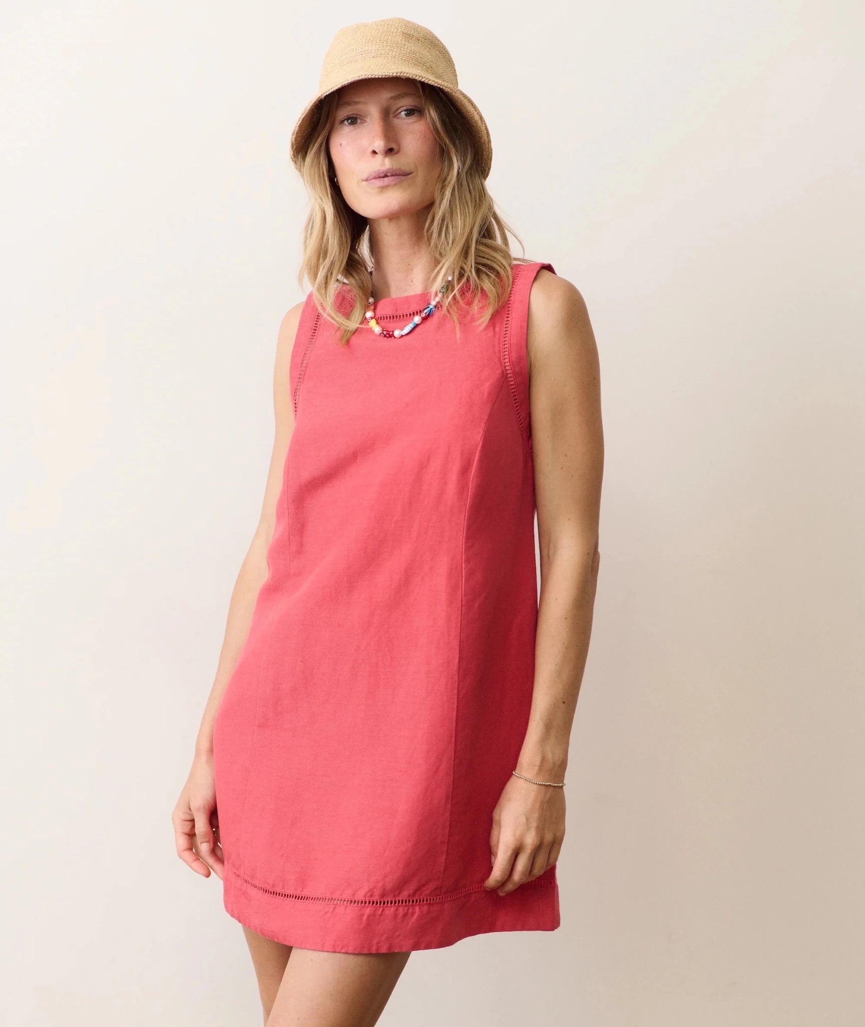 Rose & Lee Co Cora Linen Dress, Red by Marine Layer Work Dress