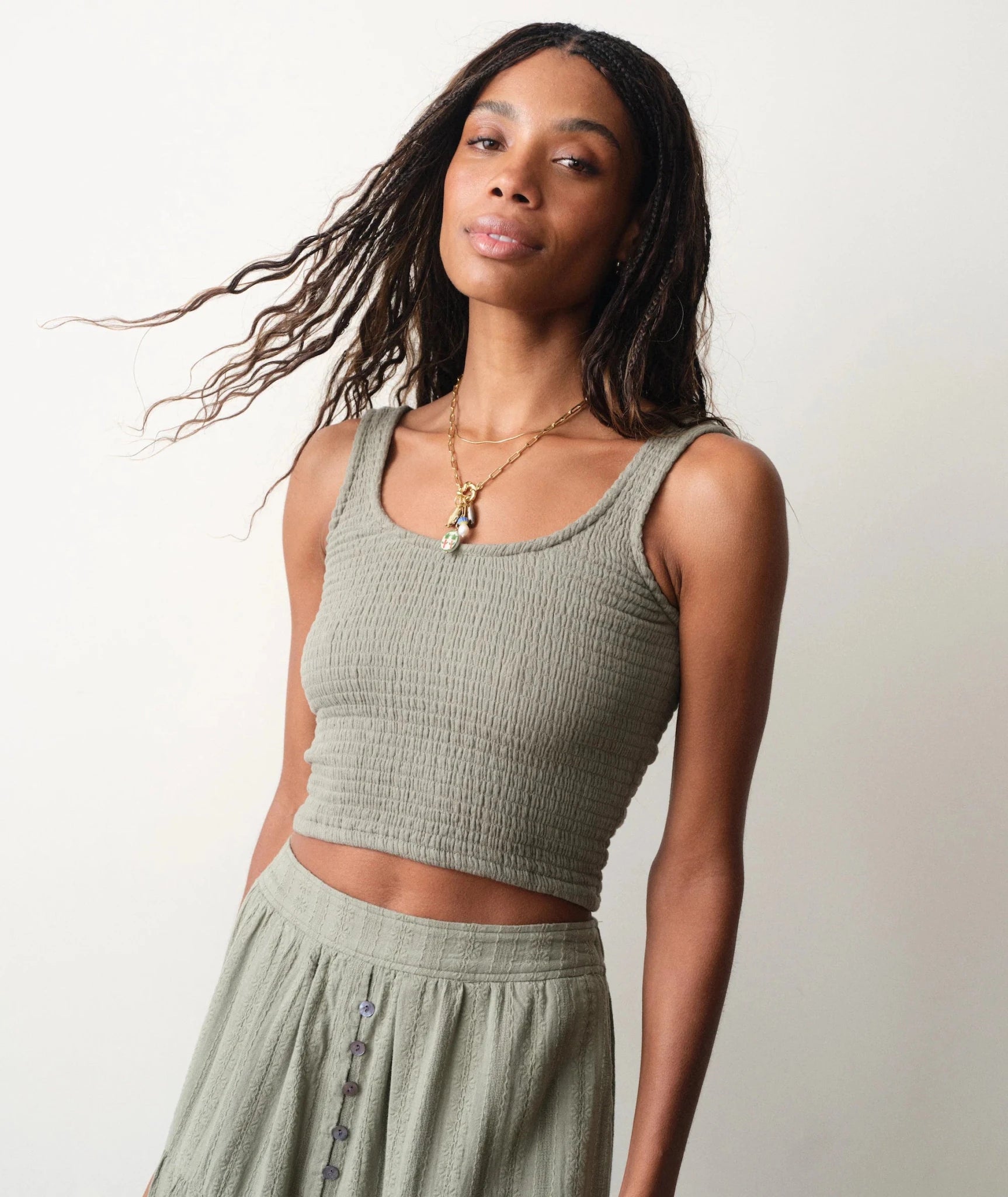 Rose & Lee Co Coralina Tank, Sage by Marine Layer Tanks