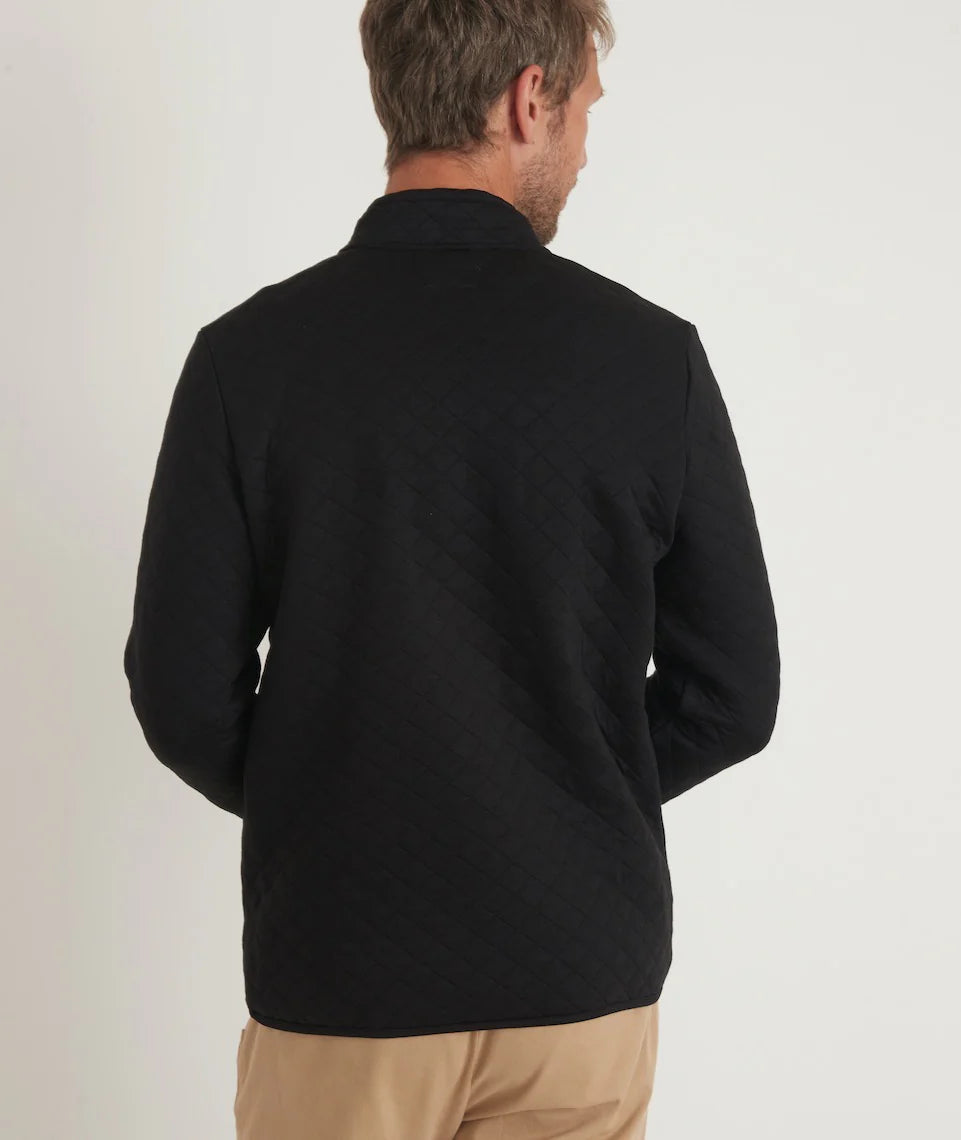 Black Quilted Full Zipped Jacket