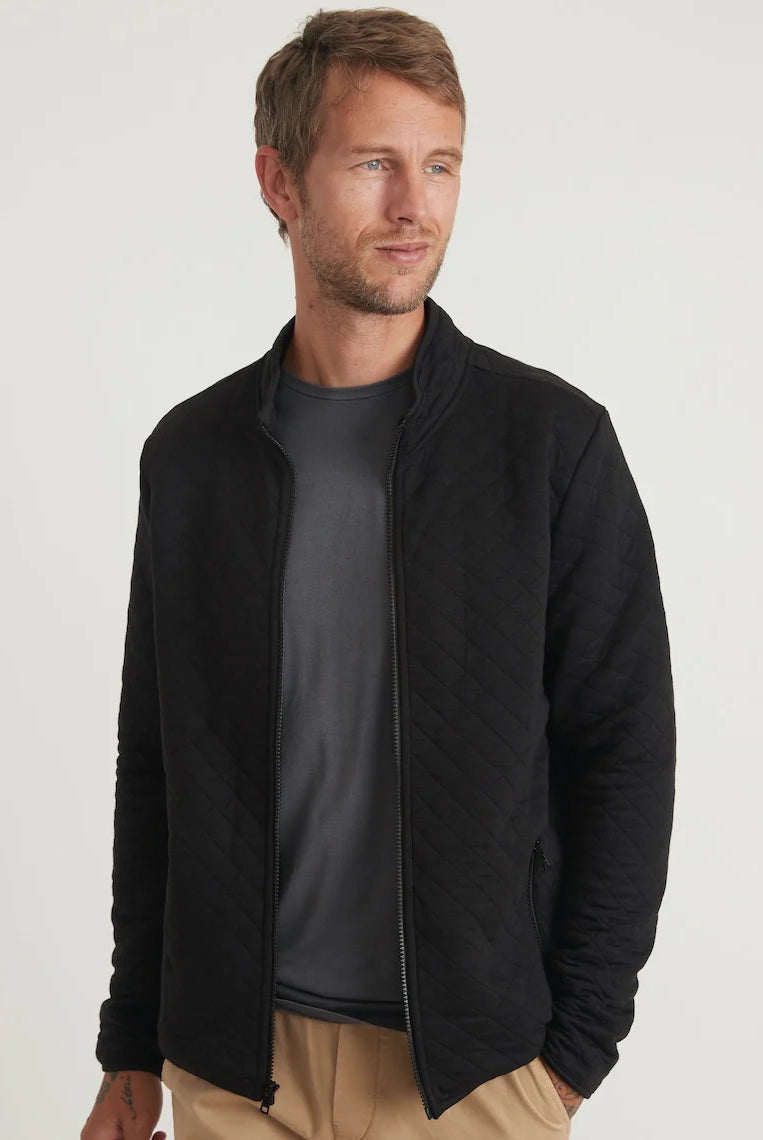 Black Quilted Full Zipped Jacket