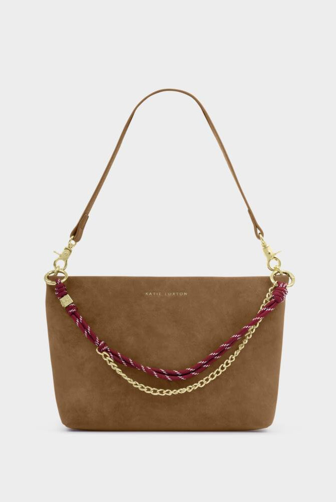 Rose & Lee Co Cord Shoulder Bag, Caramel Suedette BAGS