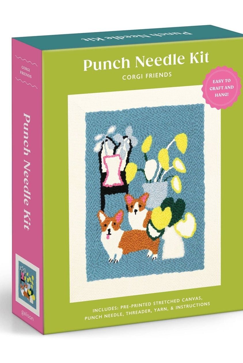 Rose & Lee Co Punch Needle Kit, Corgi Friends Home & Gifts