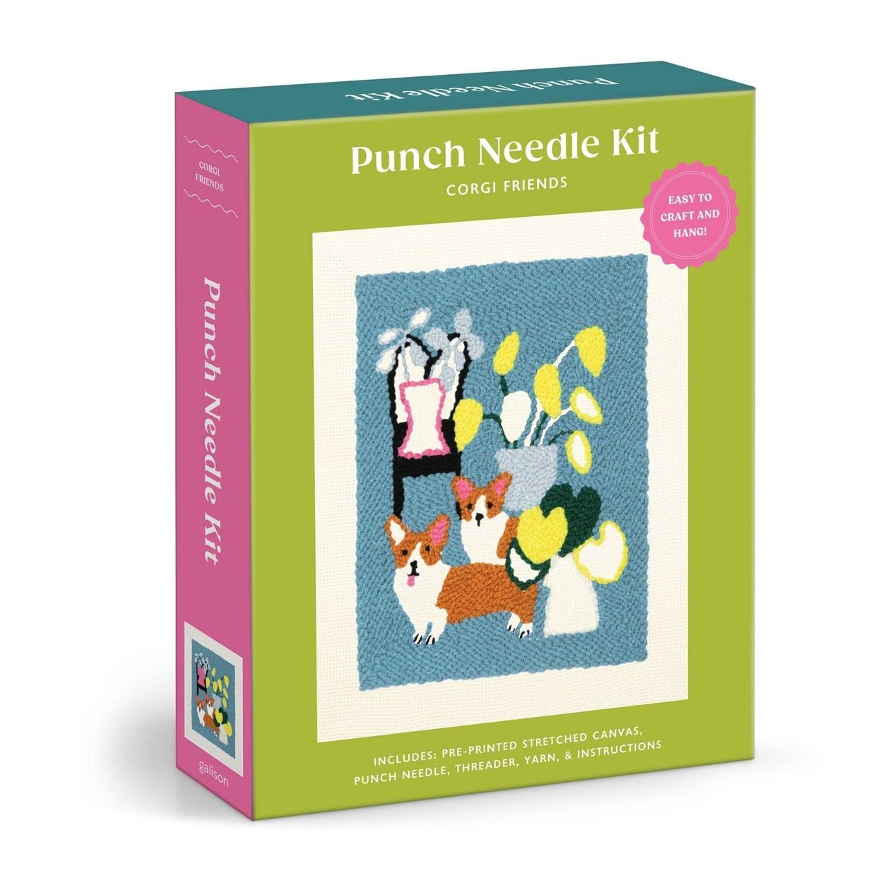 Rose & Lee Co Punch Needle Kit, Corgi Friends Home & Gifts