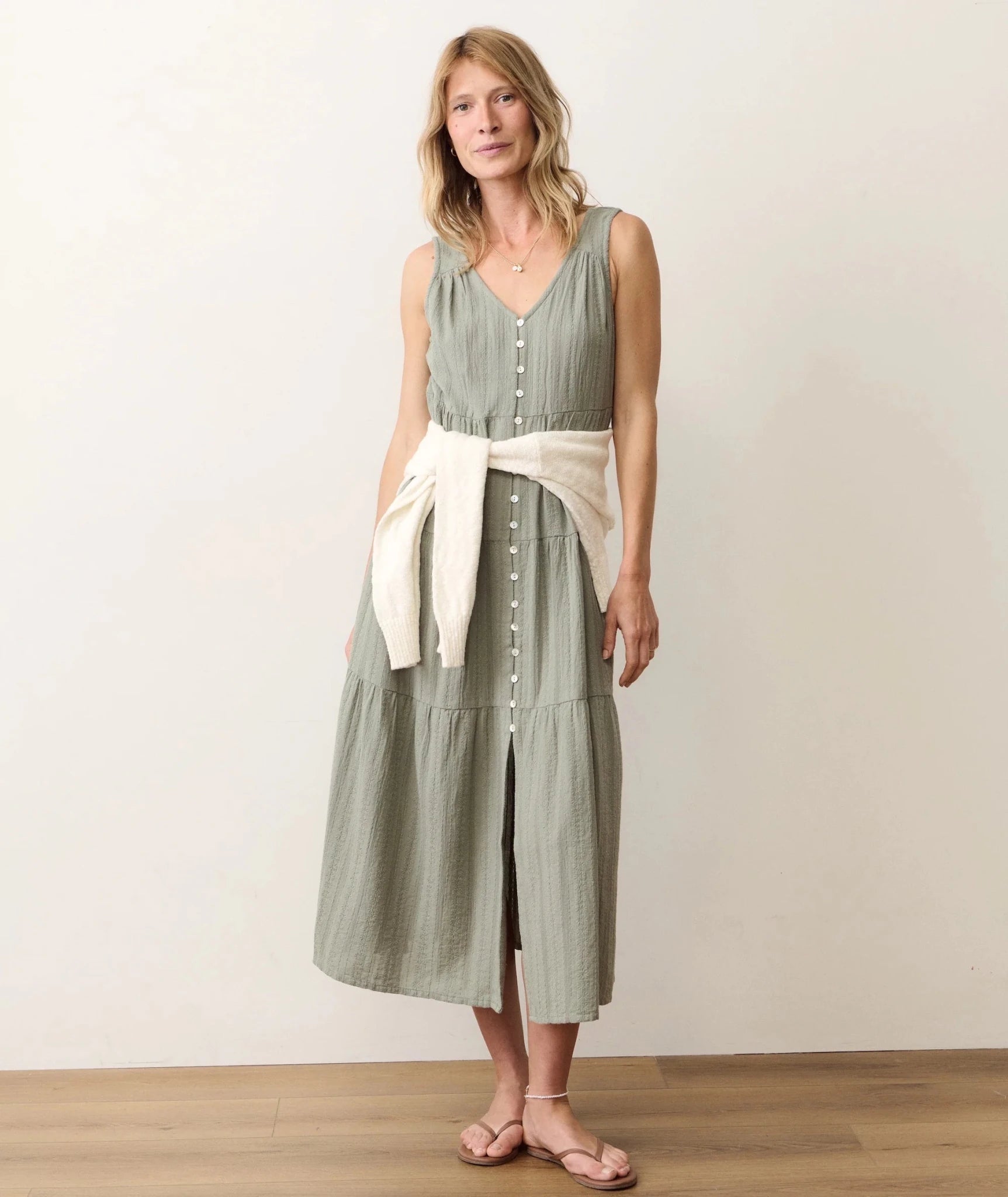 Rose & Lee Co Corinne Dress, Sage by Marine Layer Casual Dresses