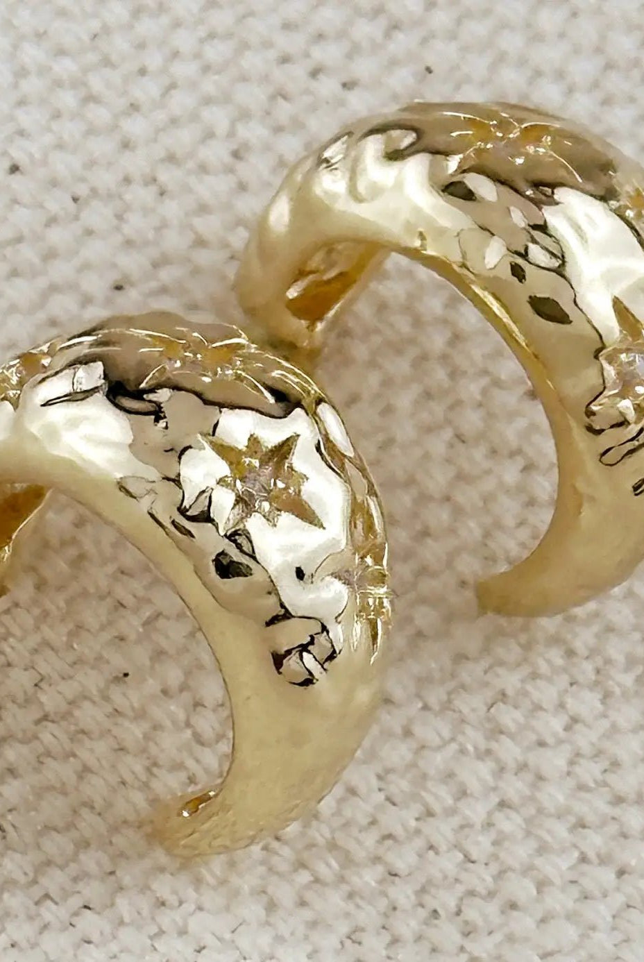 Rose & Lee Co Hammered Crescent Moon Earrings Earrings