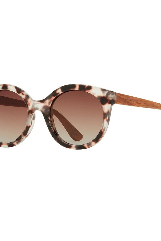 Rose & Lee Co Ellyn Sunglasses, Crystal Brown Tortoise/Walnut Wood Accessories