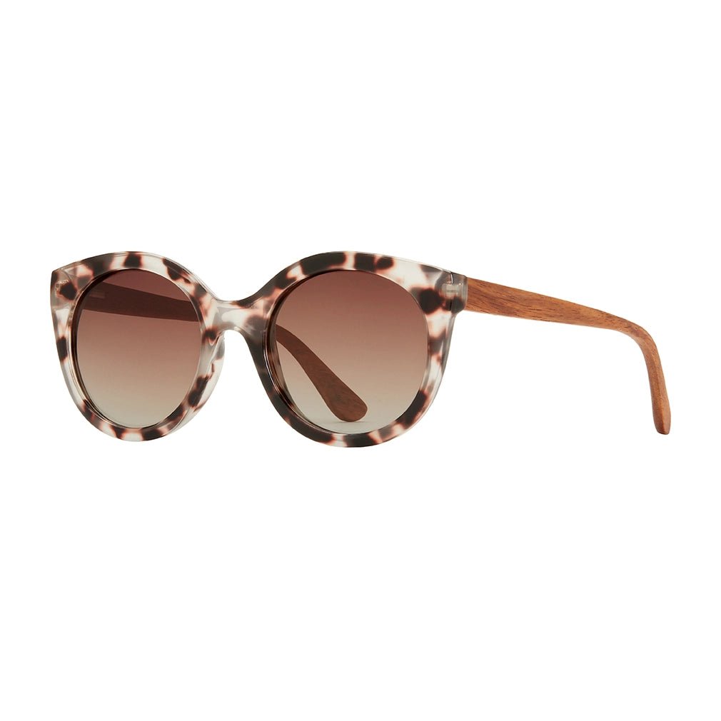 Rose & Lee Co Ellyn Sunglasses, Crystal Brown Tortoise/Walnut Wood Accessories