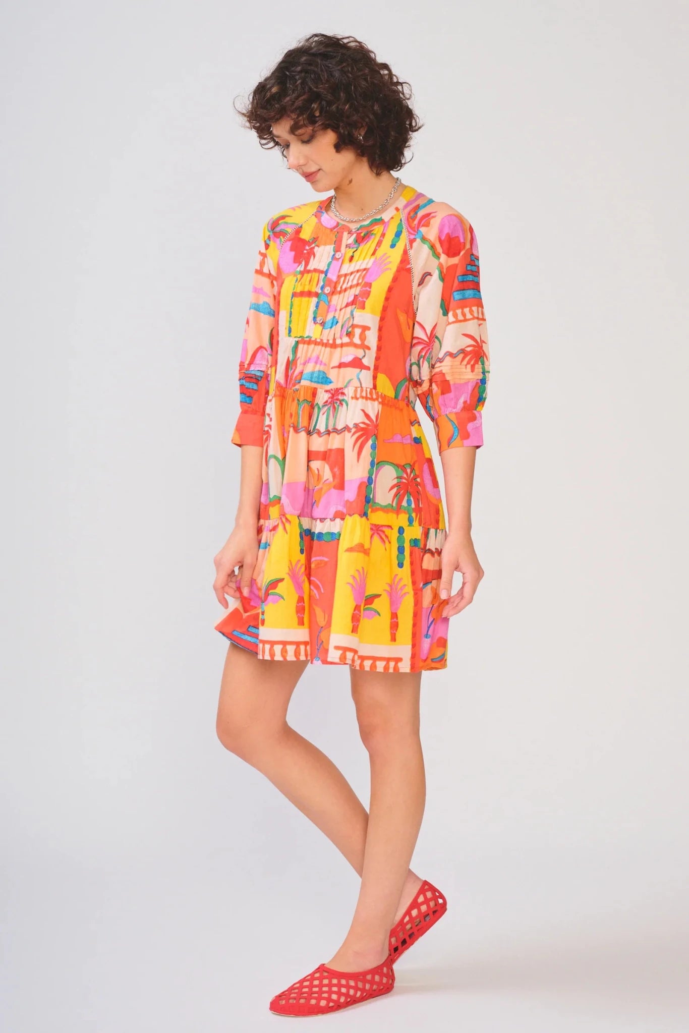 Rose & Lee Co Yara Dress, Tropical Palms Casual Dresses