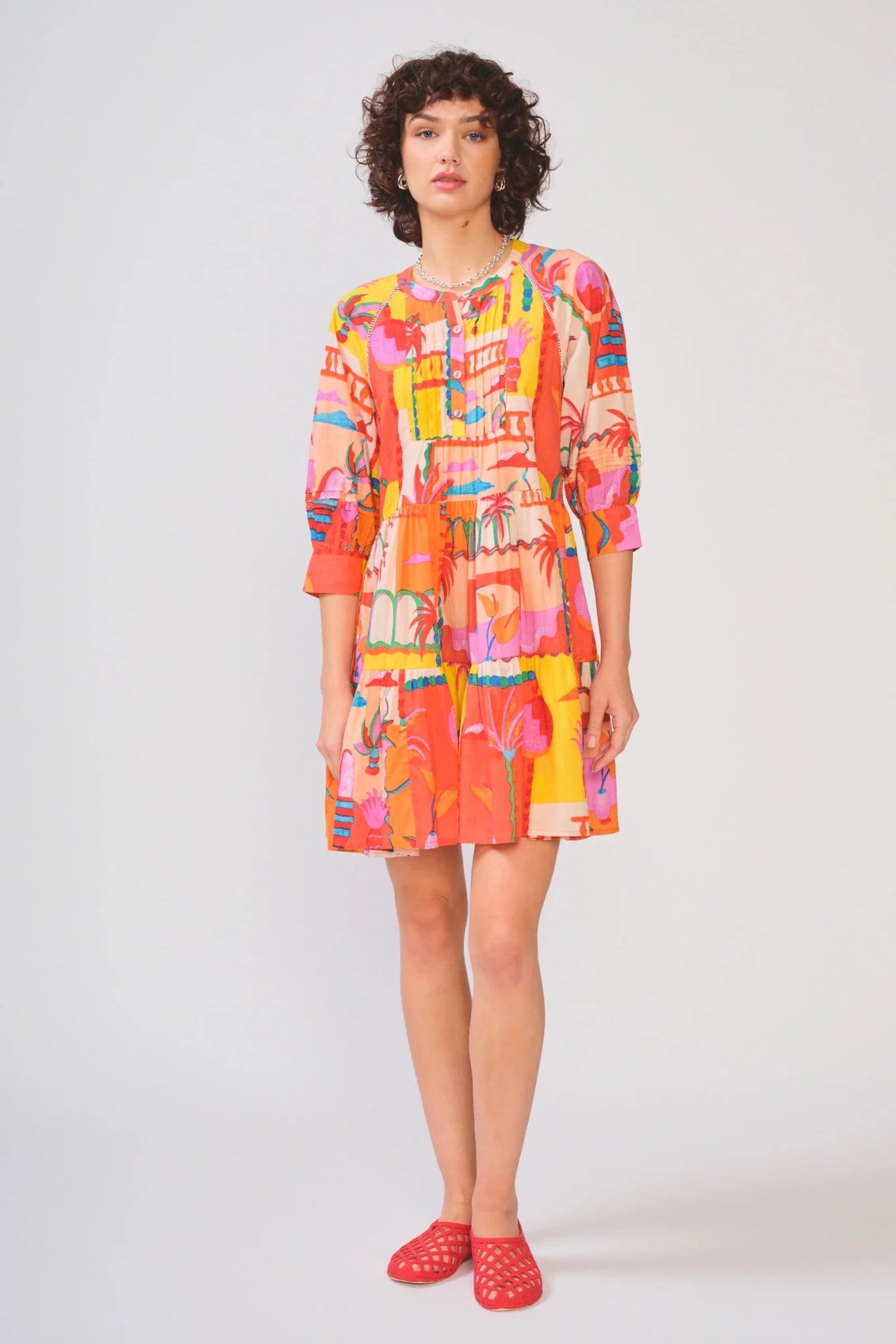 Rose & Lee Co Yara Dress, Tropical Palms Casual Dresses