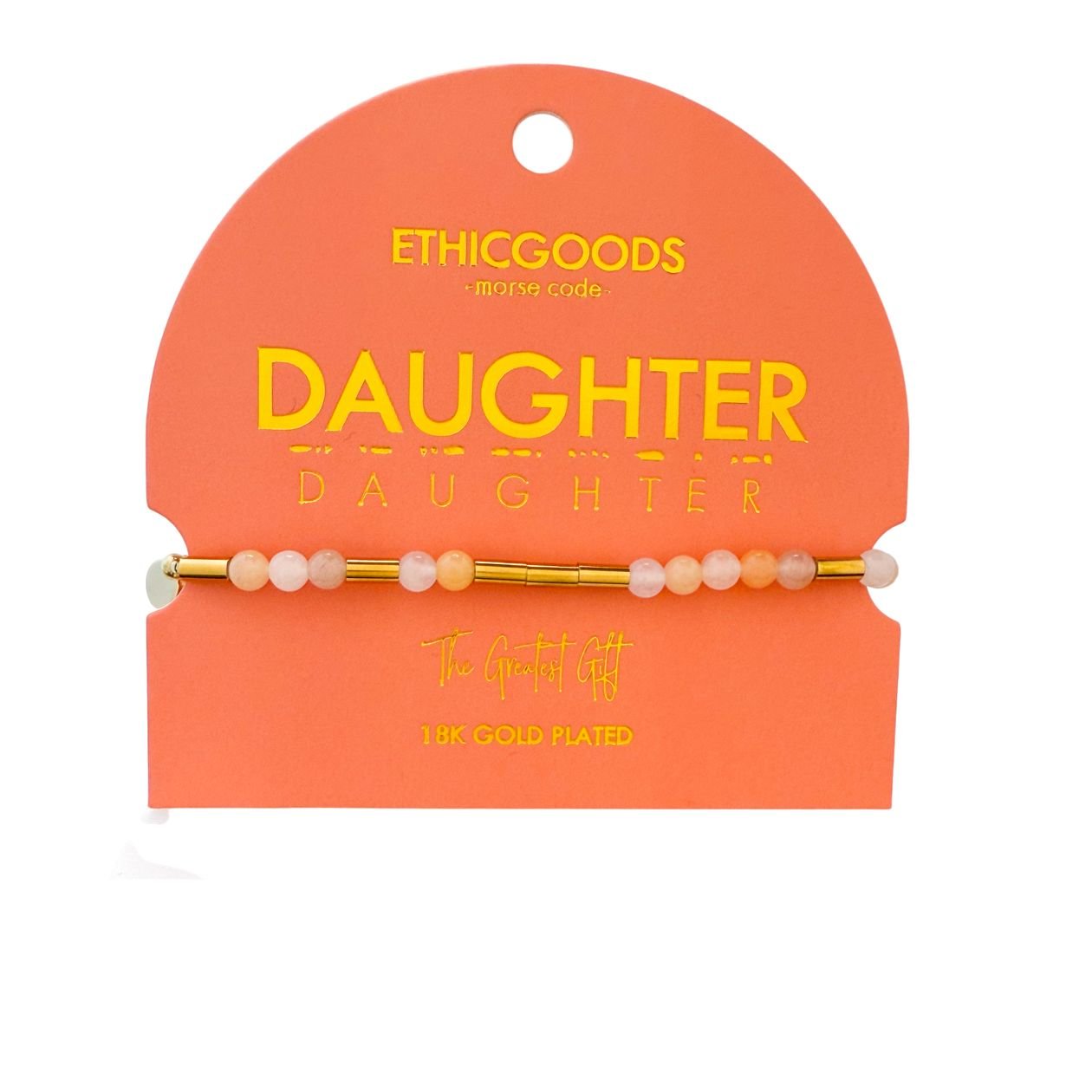 Rose & Lee Co Morse Code Pearl & Stone Beaded Bracelet, Daughter Bracelets