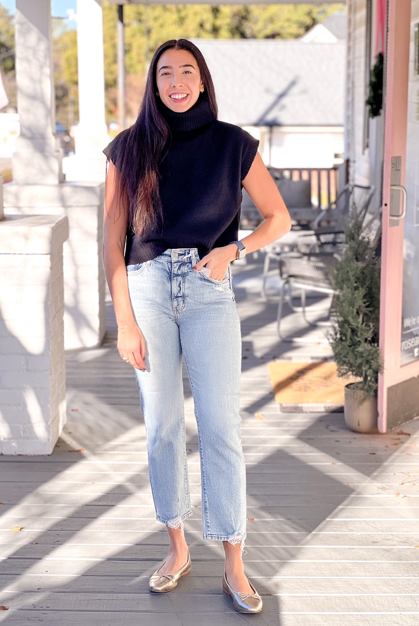 Rose & Lee Co Straight Up High Rise Jeans, High Key Denim