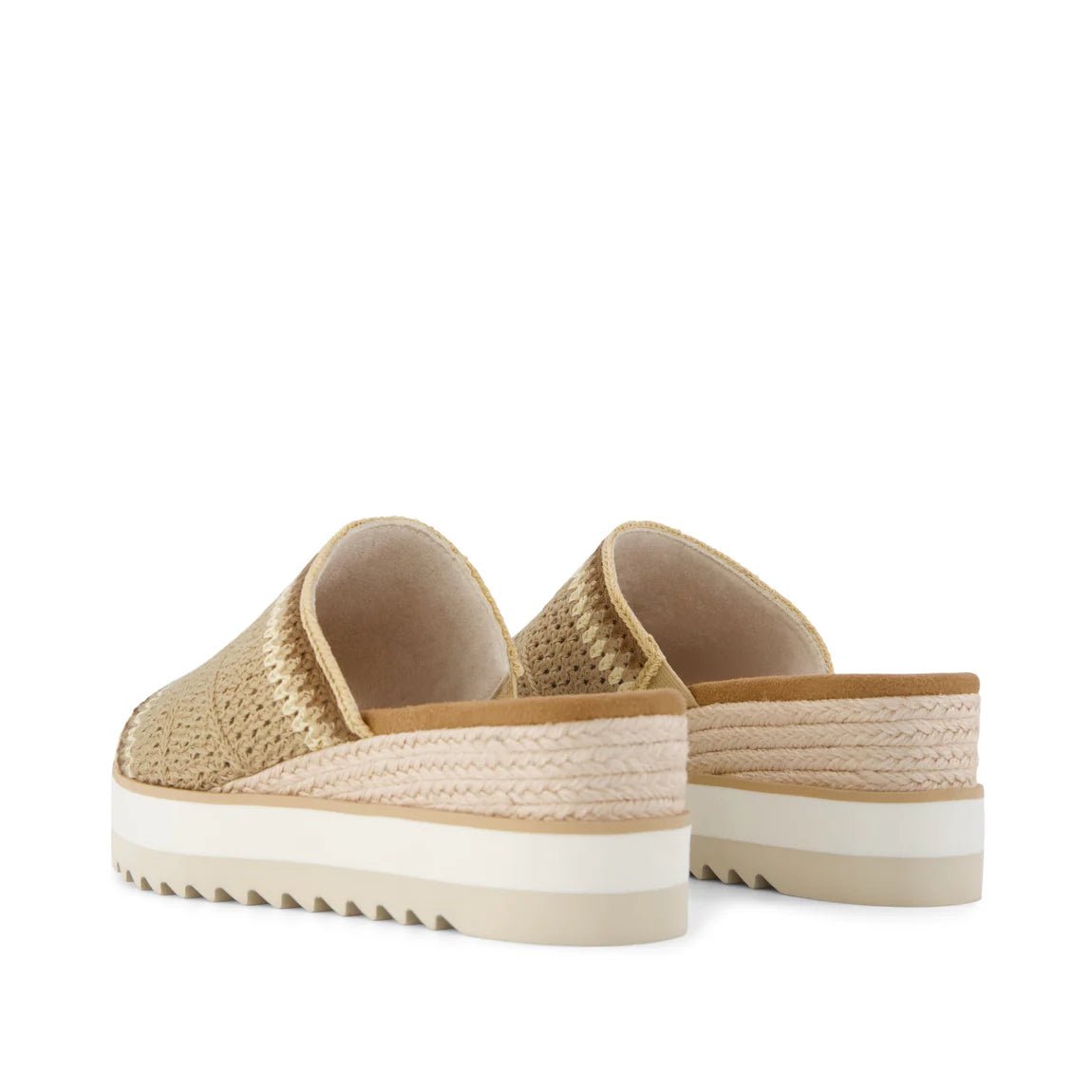 Rose & Lee Co Diana Mule Wedge Sandal, Almond Crochet Accessories