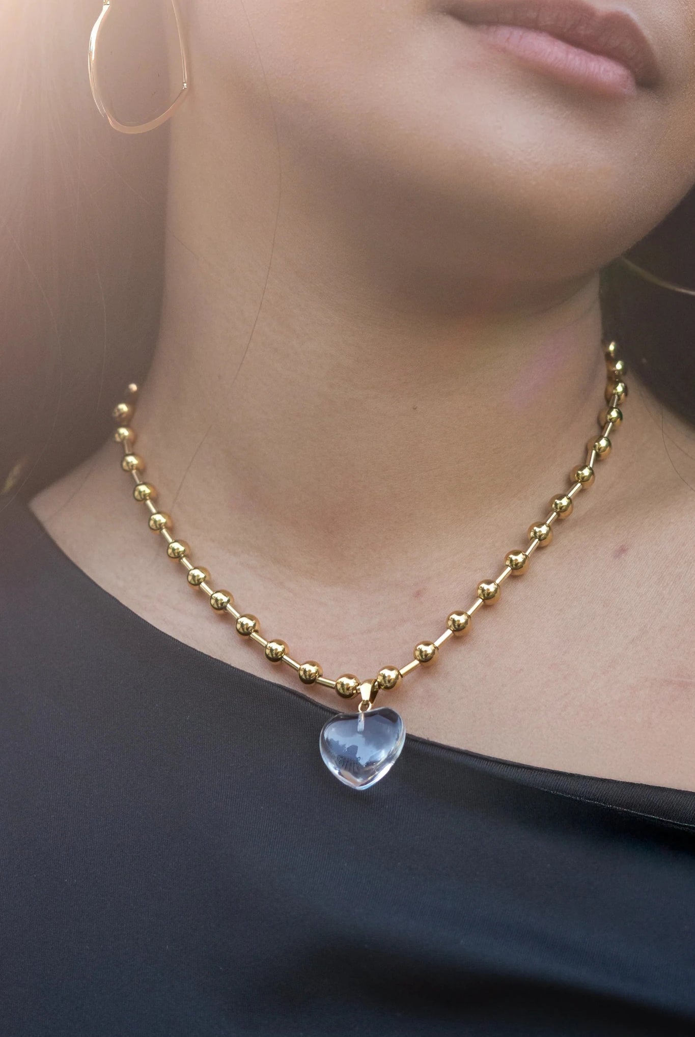Rose & Lee Co Die Heart Necklace, 18K Gold Plated Necklaces