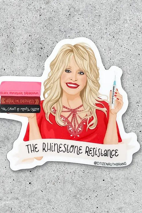 Rose & Lee Co Dolly Parton Rhinestone Resistance Sticker Stationery