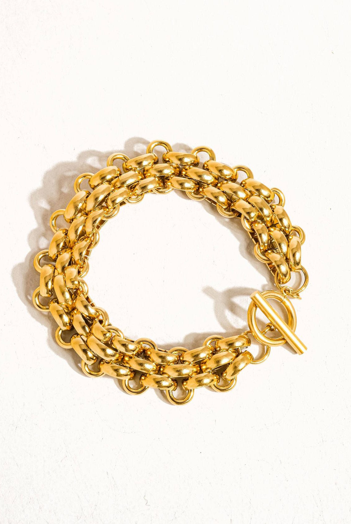 Rose & Lee Co Donni Bold Weave Bracelet, 18k Gold Bracelets