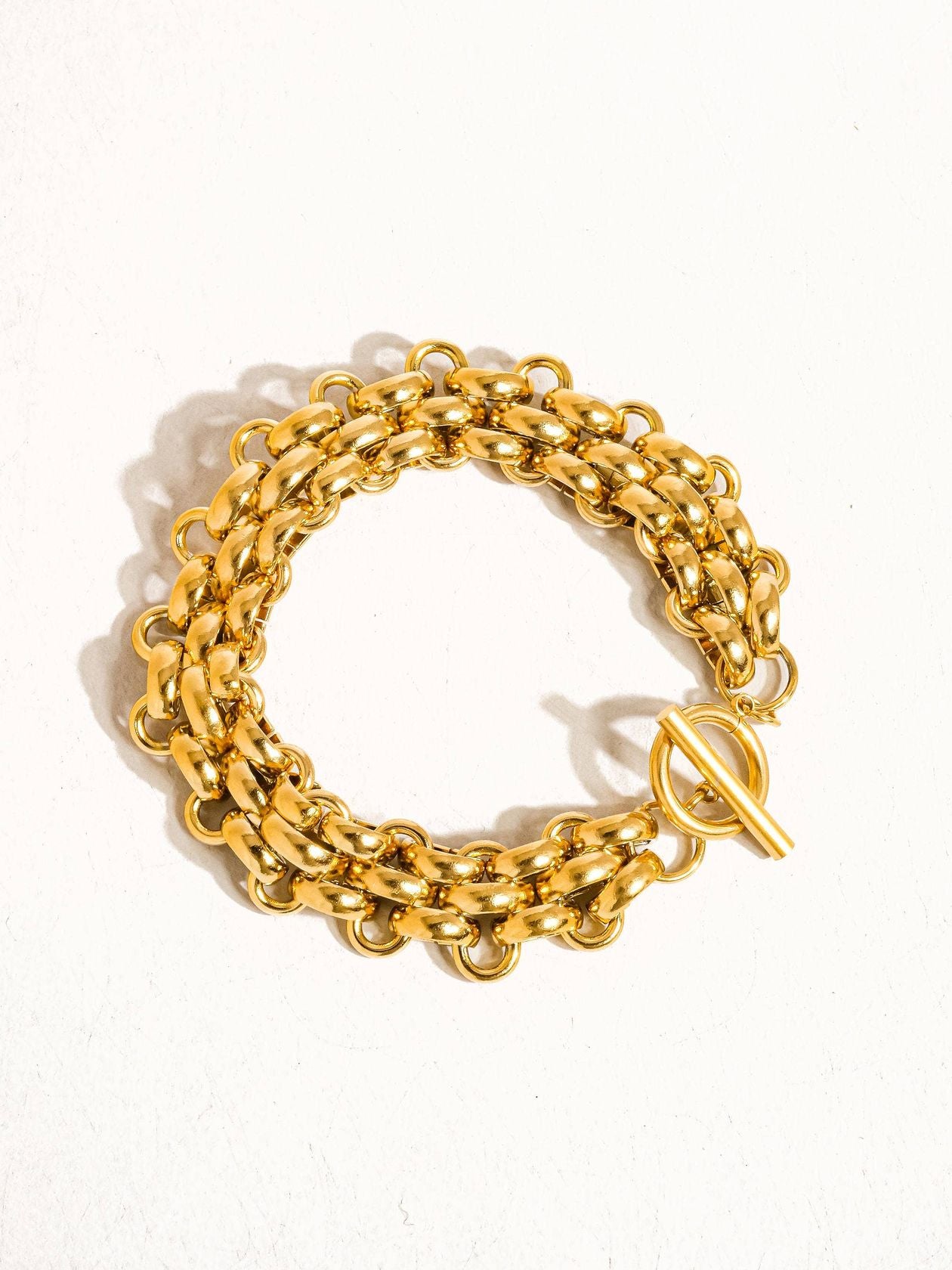 Rose & Lee Co Donni Bold Weave Bracelet, 18k Gold Bracelets