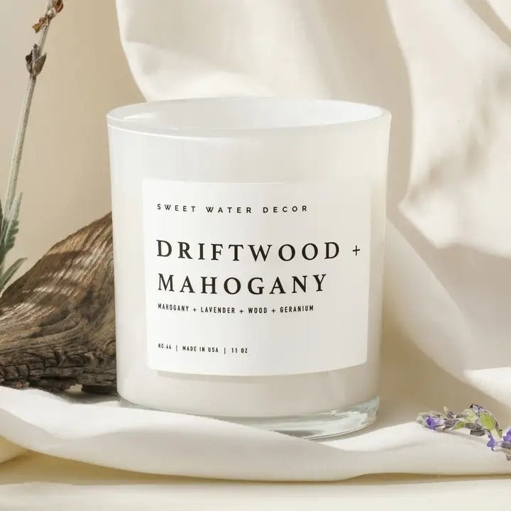 Rose & Lee Co Driftwood + Mahogany Soy Candle Candles
