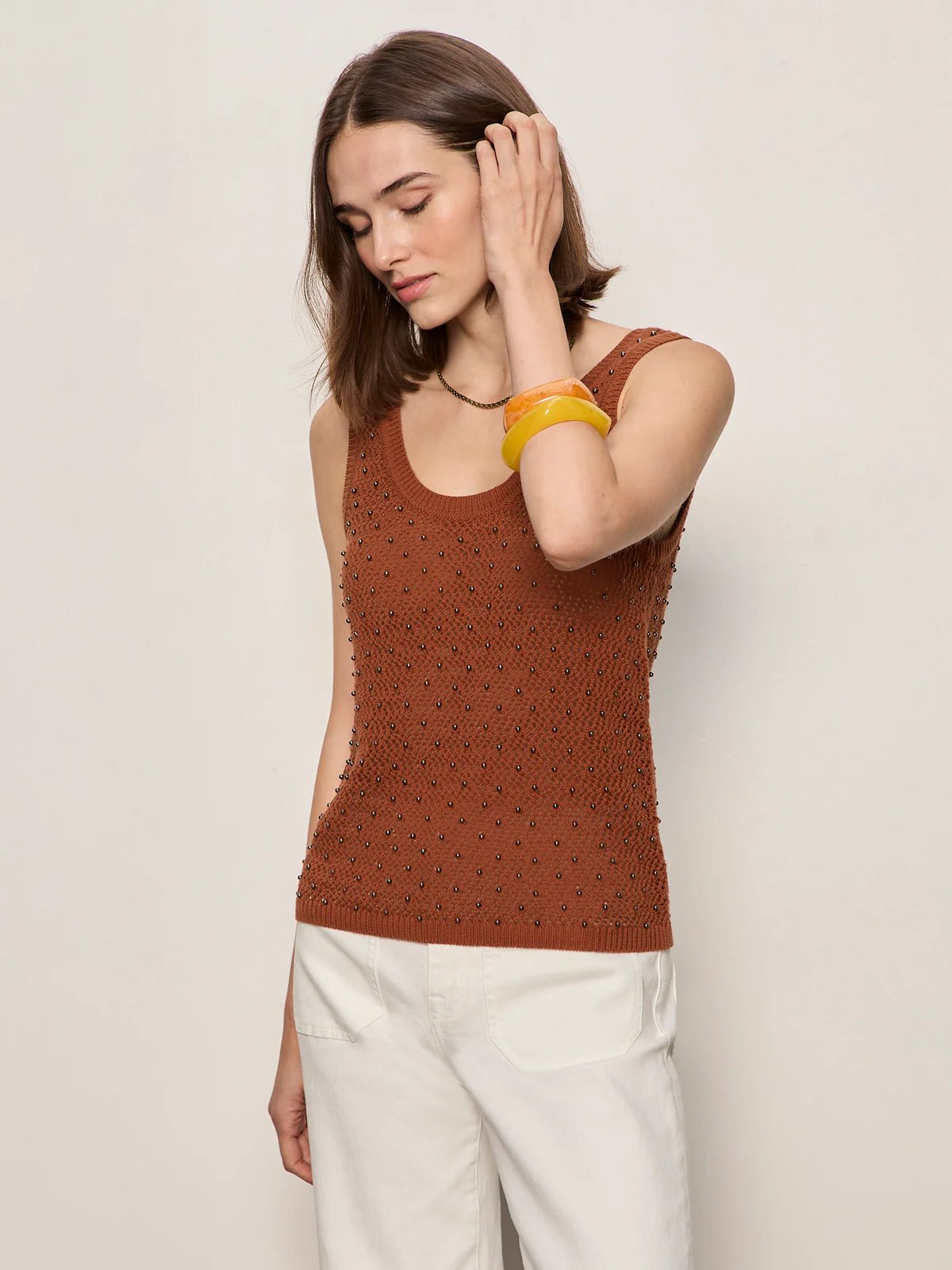 Rose & Lee Co Dune Studded Tank, Ancient Clay by Sanctuary Tanks