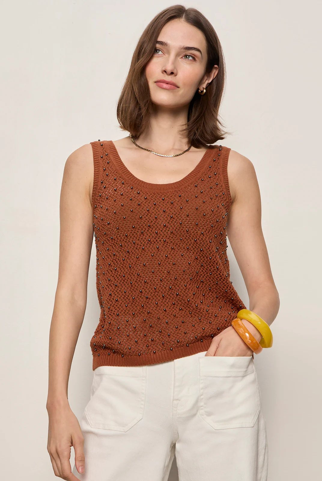 Rose & Lee Co Dune Studded Tank, Ancient Clay by Sanctuary Tanks