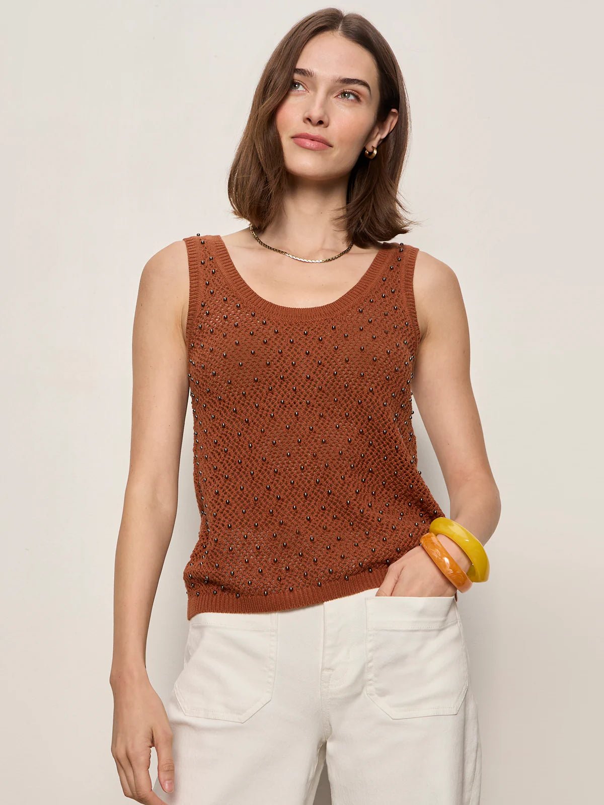 Rose & Lee Co Dune Studded Tank, Ancient Clay by Sanctuary Tanks