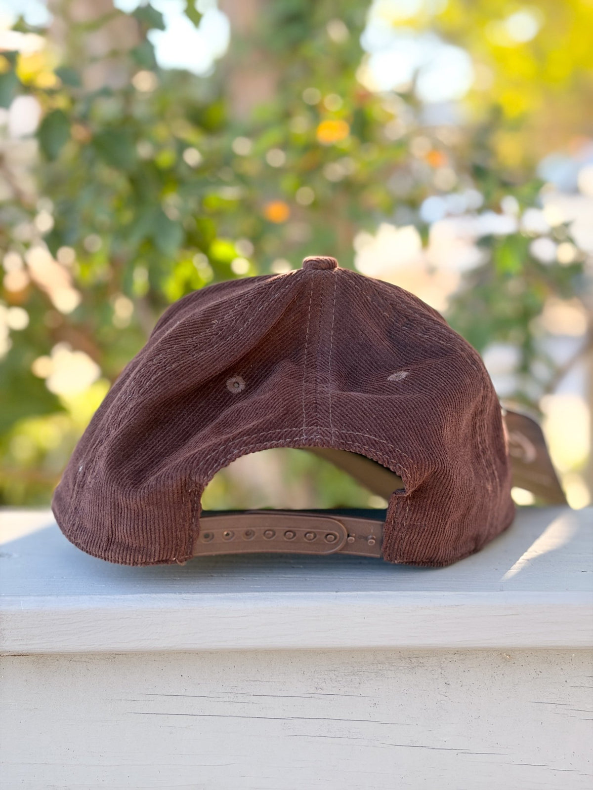 Rose & Lee Co DURHAM Arched/Upside Down Micro-Corduroy Hat, Brown Accessories