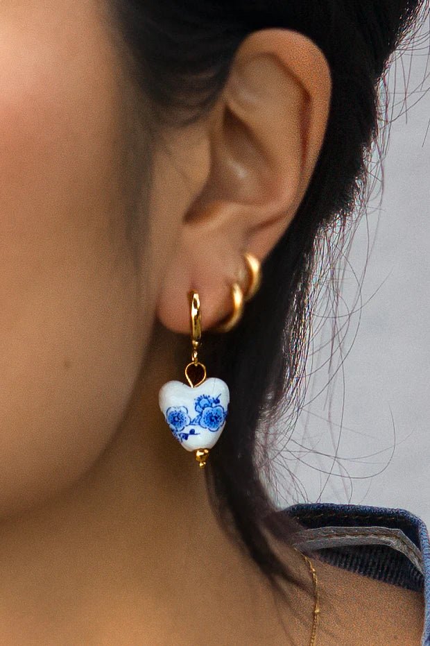 Rose & Lee Co Dynasty Hoops, 18k Gold Plated Earrings