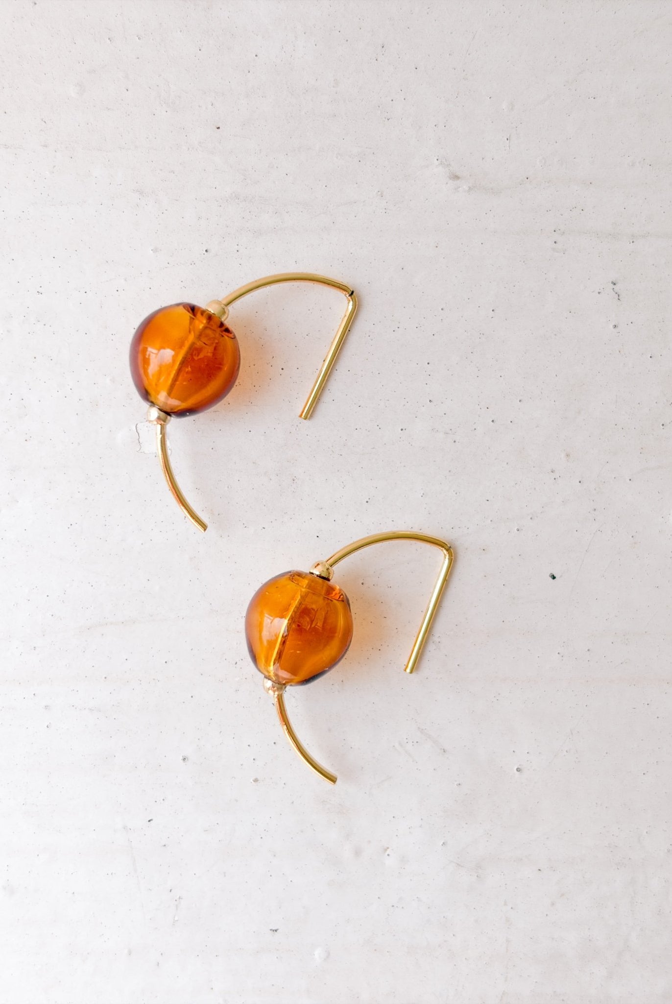 Rose & Lee Co Refined Glass Hoop Earrings, Topaz/Gold Earrings