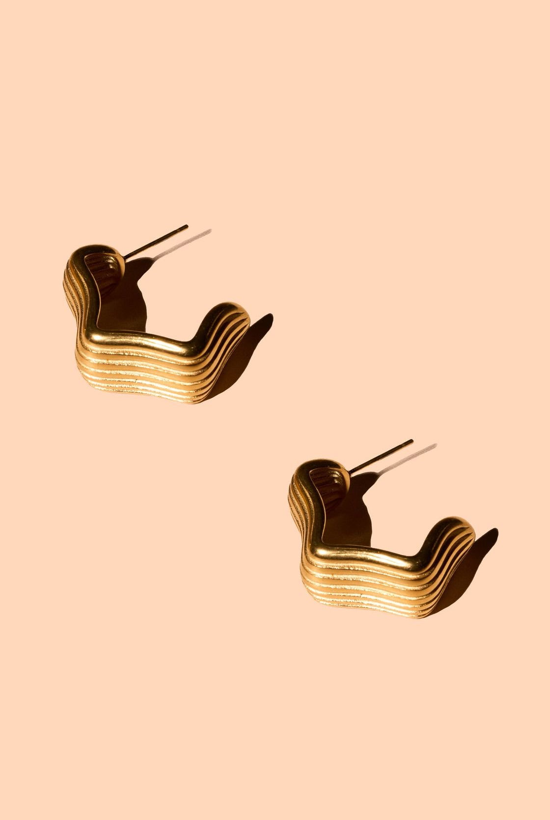 Rose & Lee Co Echo Hoops, 18k Gold Plated Earrings
