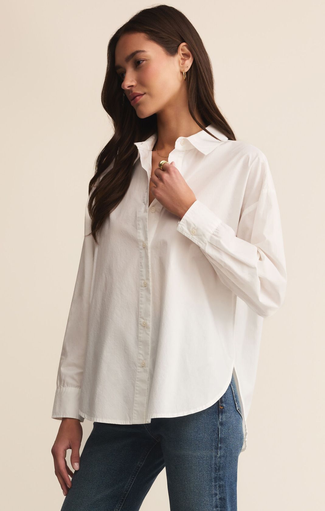 Rose & Lee Co Elevated Top, White by Z Supply Long Sleeve