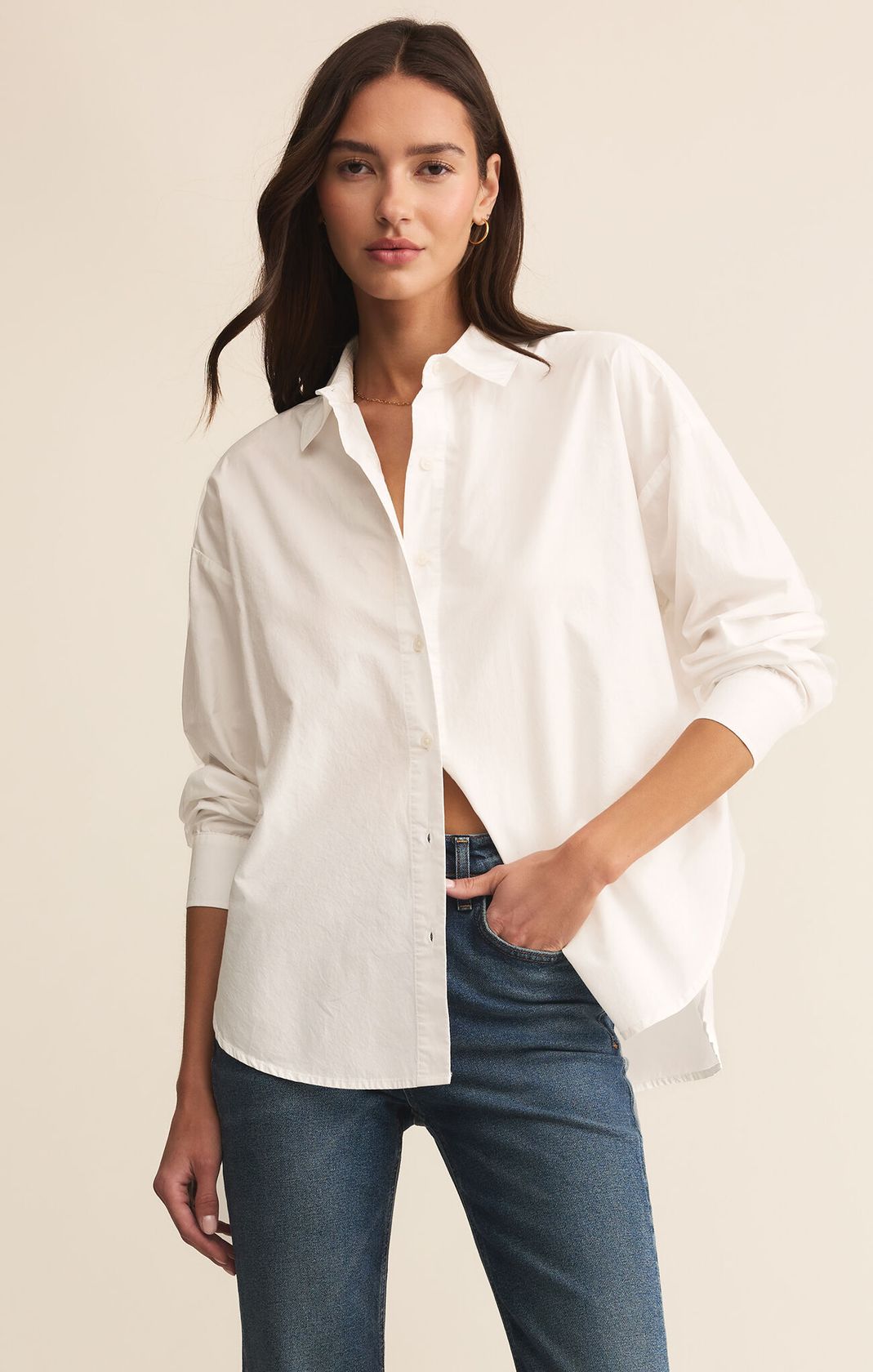 Rose & Lee Co Elevated Top, White by Z Supply Long Sleeve